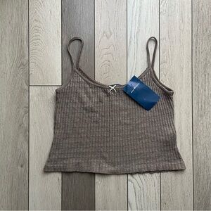 Brandy Melville Taupe Ribbed Camisole